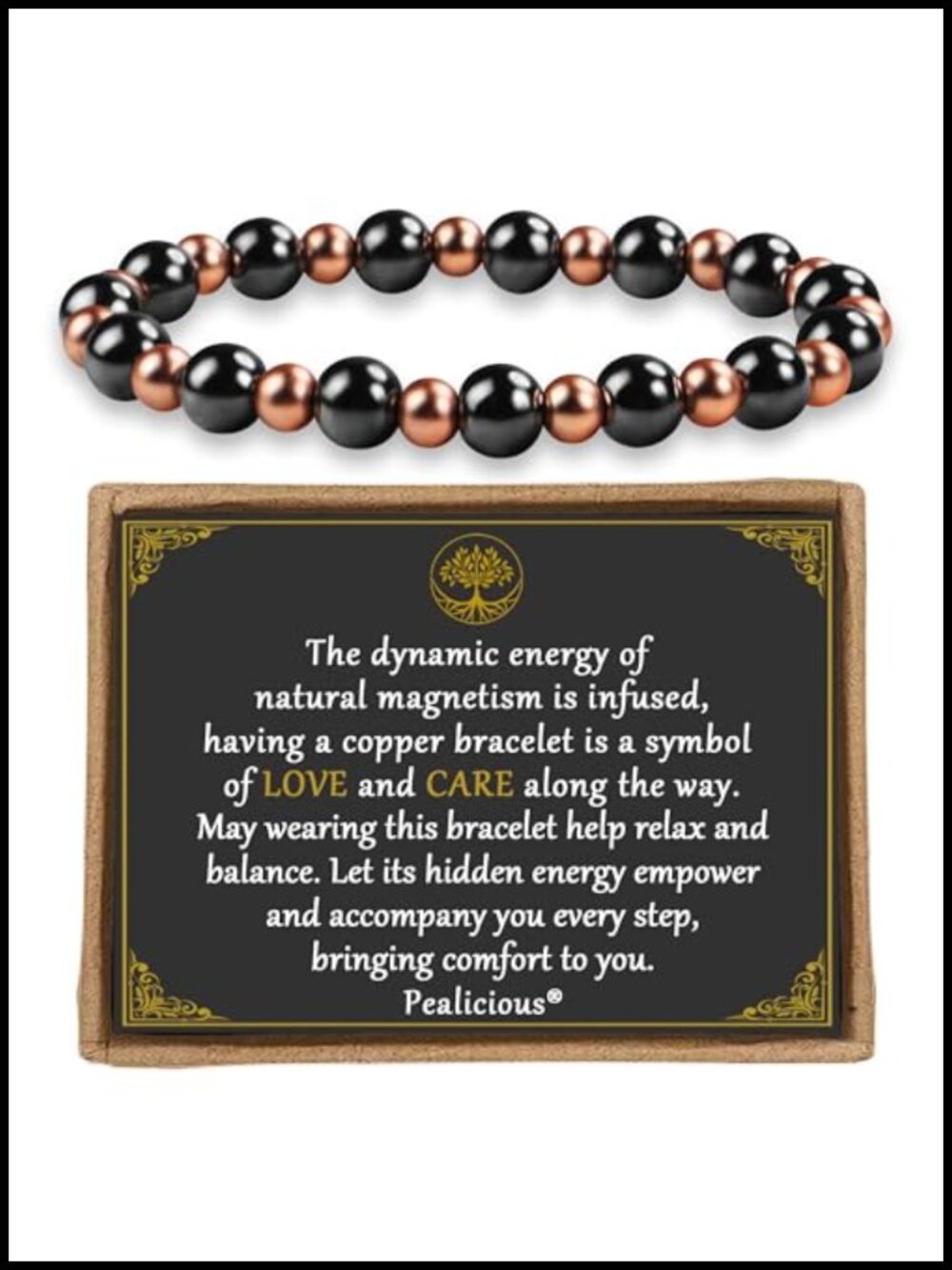 8mm Copper Magnetic Bracelet with 3800 Gauss Magnets